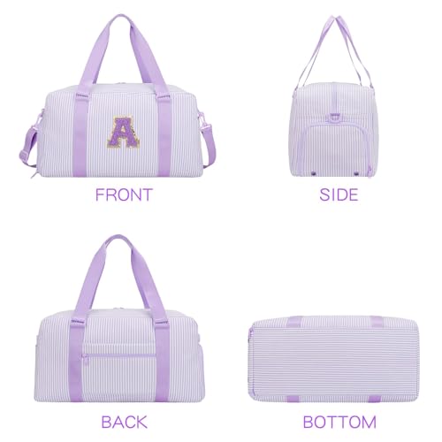 Birthday Gifts for Teen Girls Women, Initial Travel Duffle Bags - color: Purple, style: A