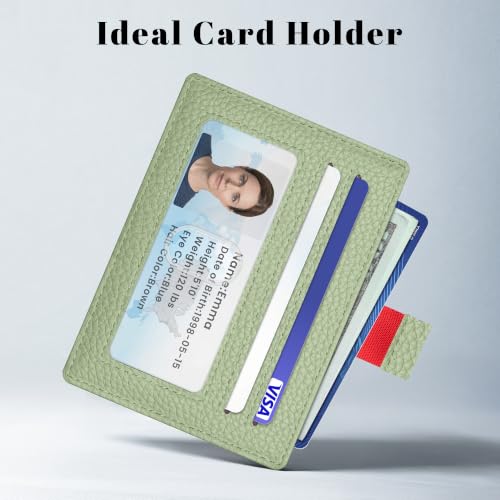 Airkit Small Slim ID Case, Womens Credit Card Holder Wallet, RFID Sleeve - color: Green