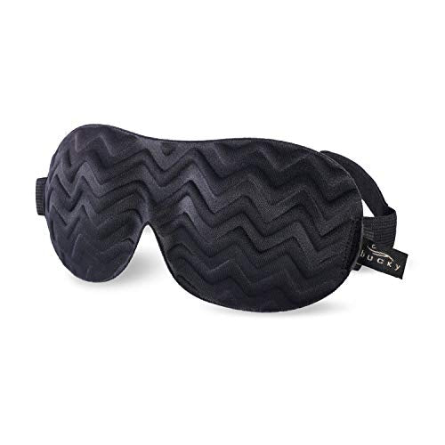 Bucky Ultralight Travel & Sleep Chevron Eye Mask, Black, One Size - color: Black