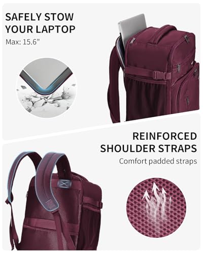 ECOHUB Travel Backpack Airline Approved Under Seat Personal Item Bag - color: Red-2, size: 18 inch underseat