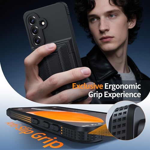 Oneagle Wallet for Samsung Galaxy S26 Case with Card Holder & Kickstand - color: Black, size: Galaxy S26