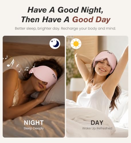 Modal Premium Sleep Mask for Women - Sleep Mask with Bluetooth Headphones - color: Goddess Pink