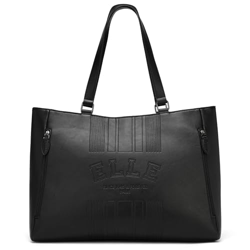 ELLE Roamer 24L Vegan Leather Weekender Tote Bag - color: Black