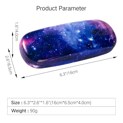 PERFECTSIGHT Hard Shell Eyeglasses Case, PU Leather Protective Glasses Case, Cute Eyeglass Case for Women Men Girls - color: Milky Way
