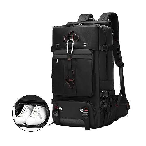 Backpack for Traveling On Airplane,Expandable Carry On Laptop Backpack for Men and Women,Outdoor Travel Bag,Black - color: Black