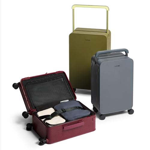 TUPLUS Balance 20" Wide Handle Suitcase Hardside Zipperless Luggage Grey | ABS PC Material,Dual Flat Design,Waterproof Laundry Bag,Silent Spinner Wheels,TSA Combination Lock,Weekend Trips - color: Stone Grey, size: Carry-On 20''