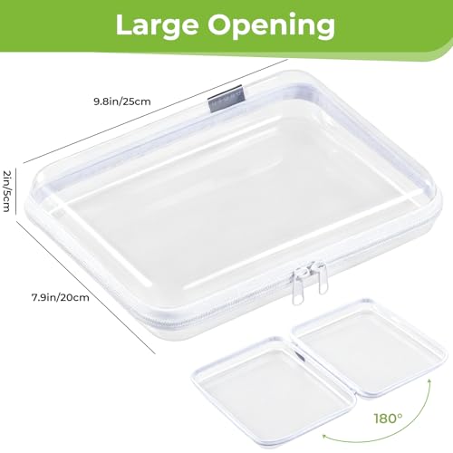 UFORU 6 PCS Clear Hard Shell Zipper Case, Diaper Bag Organizer Pouches | 6L, Large Capacity, Water-Resistant & Dust-Proof Protection, Smooth Dual Zippers, Space-Saving Organization, Clear Visibility - size: 6L