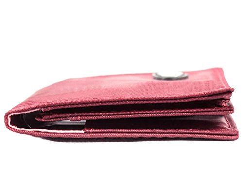 Big Skinny Card Case Slim Wallet, Holds Up to 16 Cards - color: Red