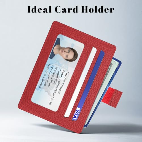Airkit Small Slim ID Case, Womens Credit Card Holder Wallet, RFID Sleeve - color: Wine Red
