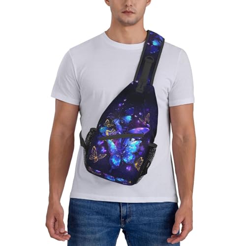 Butterflies Sling Bag Crossbody Sling Backpack for Women Men Travel Hiking Daypack Chest Shoulder Bag - color: 23