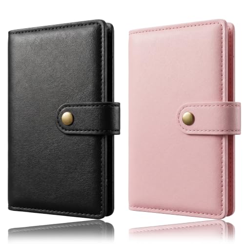 2 PCS Passport Covers PU Leather Travel Holder with Snap Closure