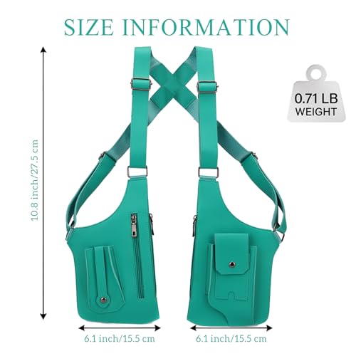 FANNING511 Double Shoulder Armpit Bag for Men Underarm Bag Multi Pocket Underarm Shoulder Bag - color: blue
