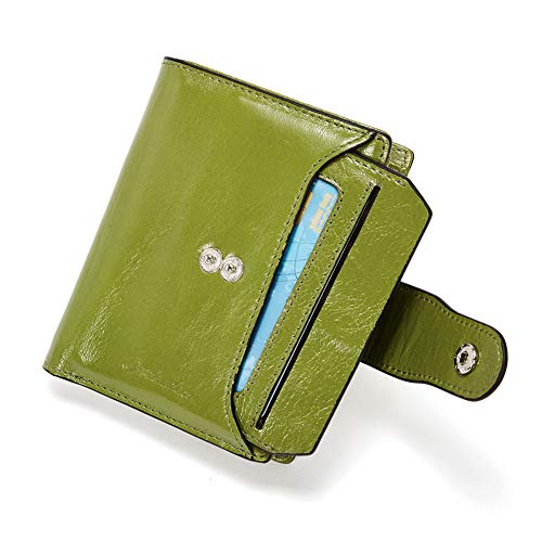 BOSTANTEN Leather Womens Wallet Small RFID Blocking Credit Card Holder - color: 1-green