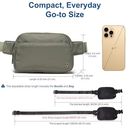 Pander Nylon Fanny Pack Belt Bag for Women with 5 Zipper Pockets - color: Pink