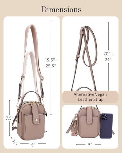 Mali+Lili Gail Vegan Leather Multi Compartment Crossbody Bag - color: Taupe