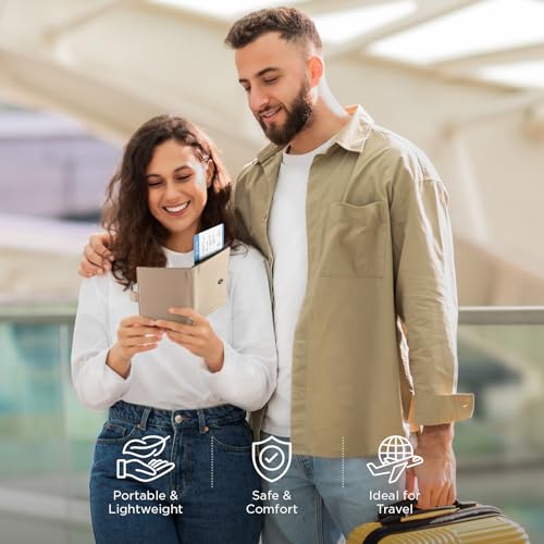 VULKIT Dual Passport Wallet for RFID 2 Passports Holder - color: Nude