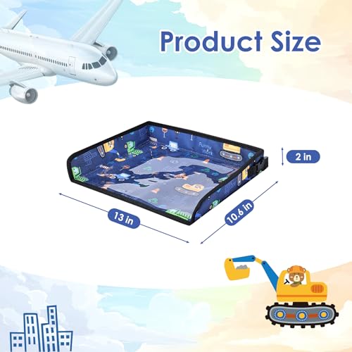 Kids Tray Table Cover, Airplane Tray Cover with Pockets - color: Dark Blue