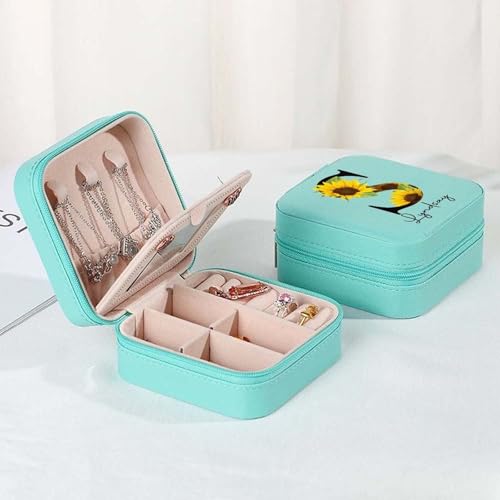 Ships Next Day, Initial Name Travel Jewelry Case - Teacher Appreciation Gifts - Small Jewelry Travel Organizer Box Teen Girl Gifts Trendy Stuff - style: Style 08