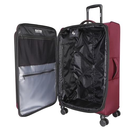 Kenneth Cole REACTION The Venturer 20-Inch Carry-On Lightweight Durable Softside 8-Wheel Spinner Cabin Size Luggage, Wine - color: Wine, size: Medium