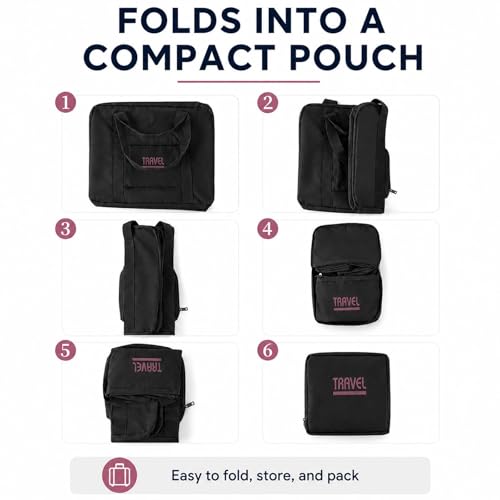 Foldable Travel Duffel Bag 45L Large Capacity Lightweight Water-Resistant Oxford Weekender Bag for Travel Gym Sports(Black)