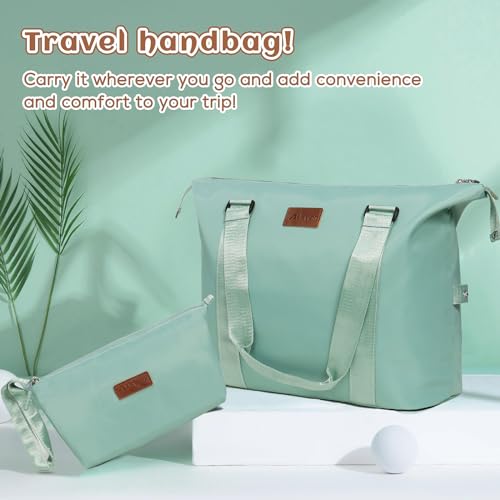 Luggage Set 3 Piece Luggage Set ABS hardshell Spinner Wheels Luggage Carry on Suitcase with Weekender bag & Toiletry bag(Mint Green - color: 3pcs Mint Green, size: 20