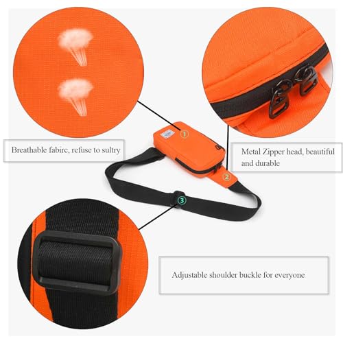 JEMINAL Shoulder Crossbody Bag Hiking Backpack Travel Bag Men Women Sling Backpack Multifunctional - color: Orange