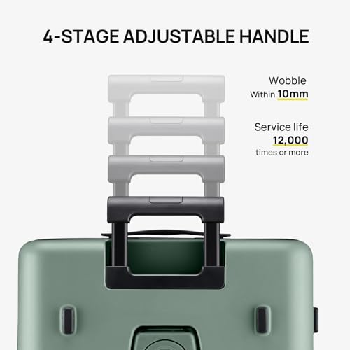 NINETYGO Medium Checked Luggage Flat Top Opening, 25 Inch, Sweet Journey - color: 05-Creamy Matcha Tea, size: Checked 25-Inch (Top Opening, 72L)