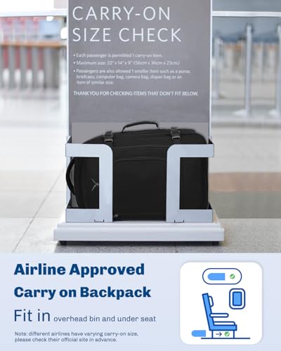 Hynes Eagle 40L Carry On Backpack Flight Approved Weekender Travel Bag - color: Black-n