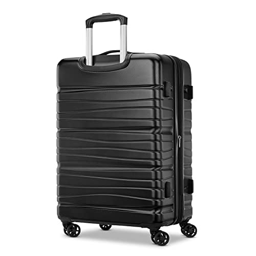 Samsonite Evolve SE Hardside Expandable Luggage, Bass Black, Large Spinner - color: Bass Black, size: Checked-Large Spinner