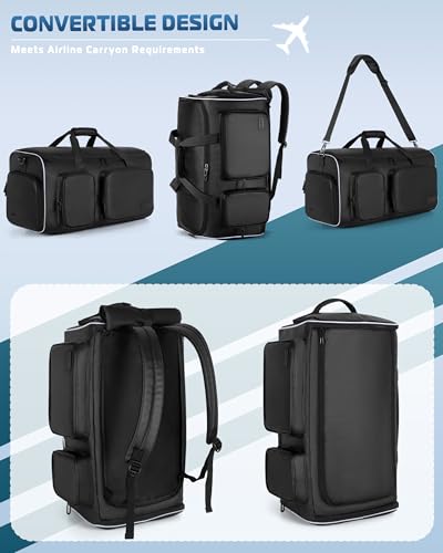 Smasrob 50L Convertible Garment Duffle Bag Backpack with Removable Bag