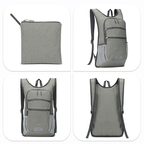 Lightweight Foldable Daypack Travel Backpack 20L, Gray - color: Gray
