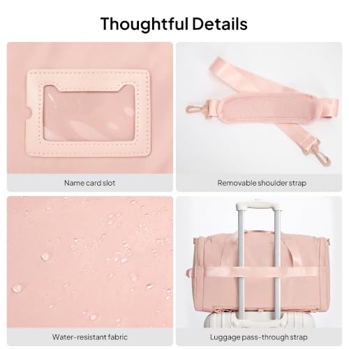 TOPEAST Foldable Duffle Bag for Travel, Large Travel Duffel Bags for Women - color: Pink