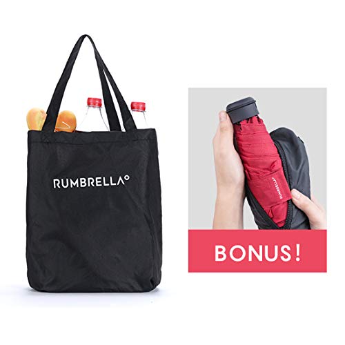 RUMBRELLA UV 여행용 우산 쇼핑백 미니 우산 빠른 건조 및 초경량 - color: 레드