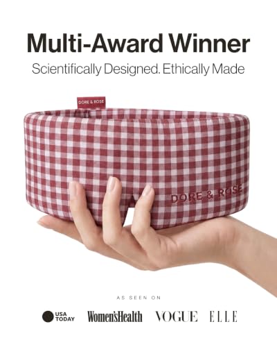 Dore & Rose Deep Sleep Mask, 100% Pure Silk Eye Mask for Sleeping - color: Burgundy Checked