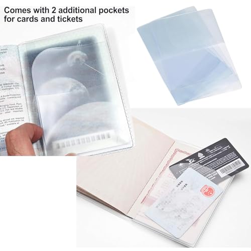 3-Pack Passport Holder + 2 PVC Covers, RFID, PU Leather(Black) - color: Black