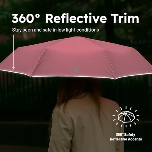 Weatherman Premium Small Compact Mini Umbrella for Travel - color: Skyline Stripe