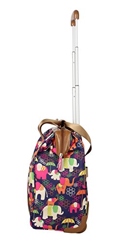 Lily Bloom Design Pattern Carry on Bag Wheeled Cabin Tote (Elephant Rain) - color: Elephant Rain