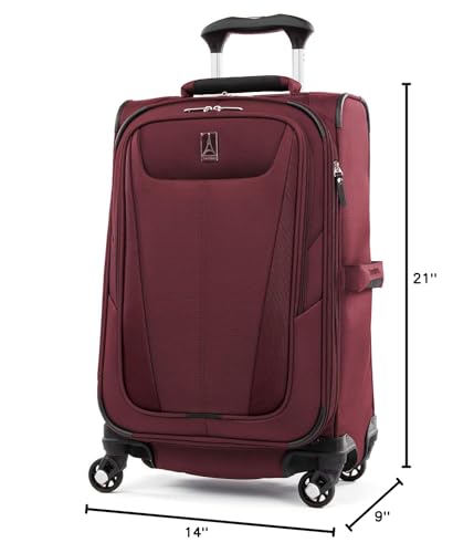 Travelpro Maxlite 5 Softside 2pc Set Expandable Carry On Luggage with 4 Spinner Wheels/Soft Underseat Tote, Lightweight Suitcase, Men and Women, Burgundy - color: Burgundy, size: 2-Piece Set (21/Tote)