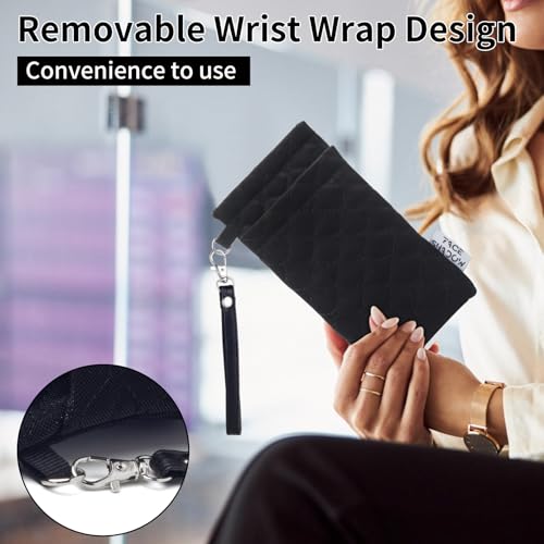 Face Shadow Double Glasses Case Soft Eyeglass Case For Women Men - color: Black