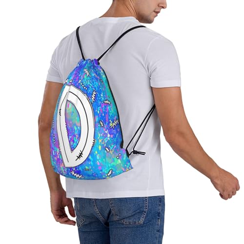 Drawstring Backpack Bag Sport Gym Sackpack Initial Blue Draw String Cinch Bags Bulk String Backpack Storage Bag for Women Men Letters D - color: Letters D