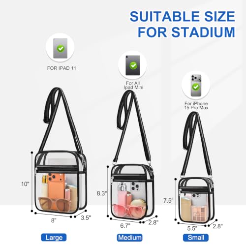 Clear Bag for Stadium Events Bulk Clear Handbag Crossbody Purse