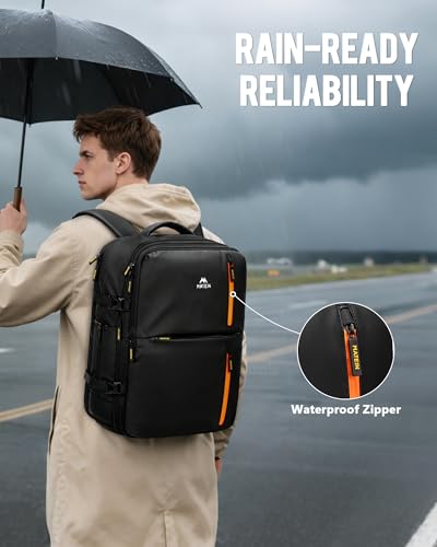MATEIN Travel Backpack with Shoe Compartment Removable for Frontier Airline - color: Black