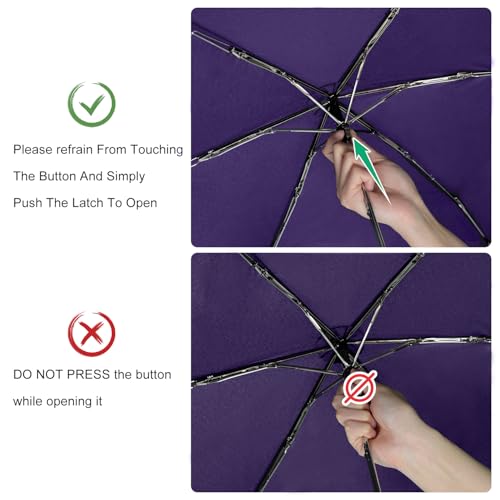 Travel Umbrella Compact Small Folding Windproof Lightweight for Women - color: 12.Dark Purple