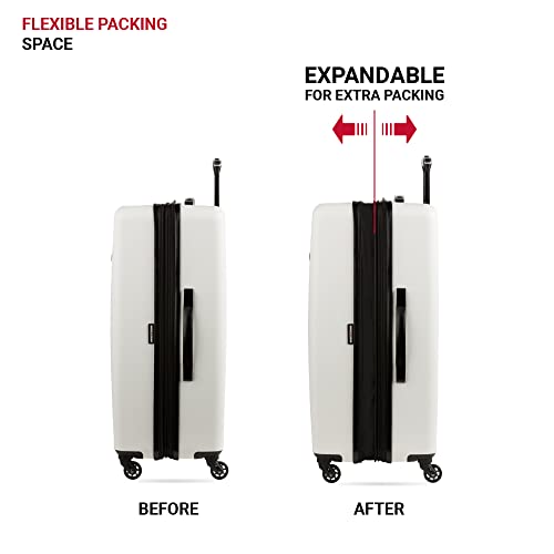 SwissGear 8018 Hardside Expandable Luggage with Spinner Wheels, White, 3-Piece Set (20/24/27) - color: White, size: 3-Piece Set (20/24/27)