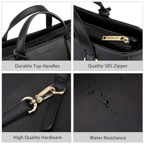 ECOSUSI Tote Bag Convertible Backpack for Women Vegan Leather Handbag Multifuction Shoulder Bag - color: Coffee