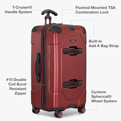 Traveler's Choice Maxporter II Polycarbonate Hardside Trunk with Spinner Wheels, Red, 28-Inch Medium Trunk - color: Red, size: 28-inch Medium Trunk