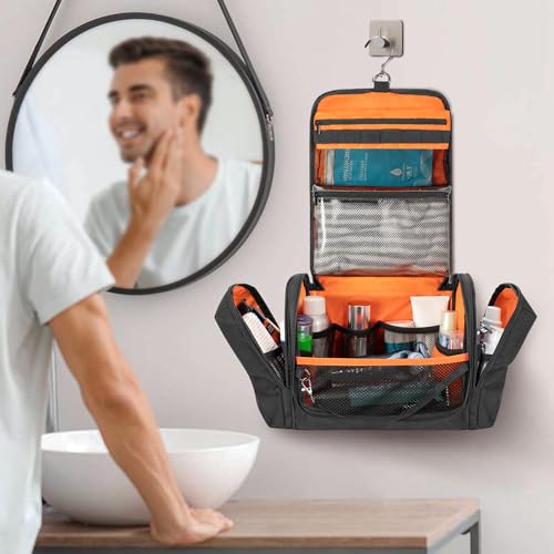 Tactical Toiletry Bag for Men, Large Hanging Dopp Kit Hygiene Bag - color: Black