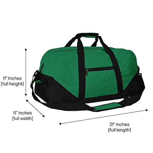 21" Large Duffle Bag with Adjustable Strap - color: Dark Green