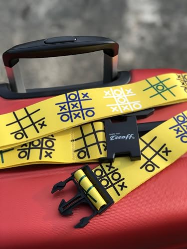 Teeoff 2 Pack Elastic Luggage Straps Suitcase Belts Travel Bag Accessories Adjustable 220CM (Yellow Symbol) - color: Yellow Symbol