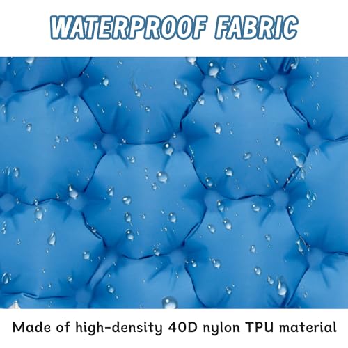 Inflatable Seat Cushion, Lightweight Waterproof Stadium Seat Pads - color: New Blue